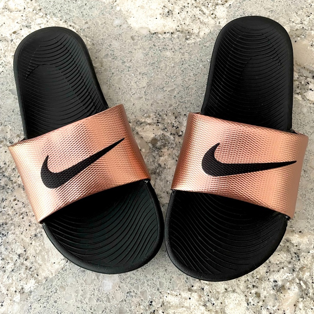 NIKE Kawa Copper/Black Slides
